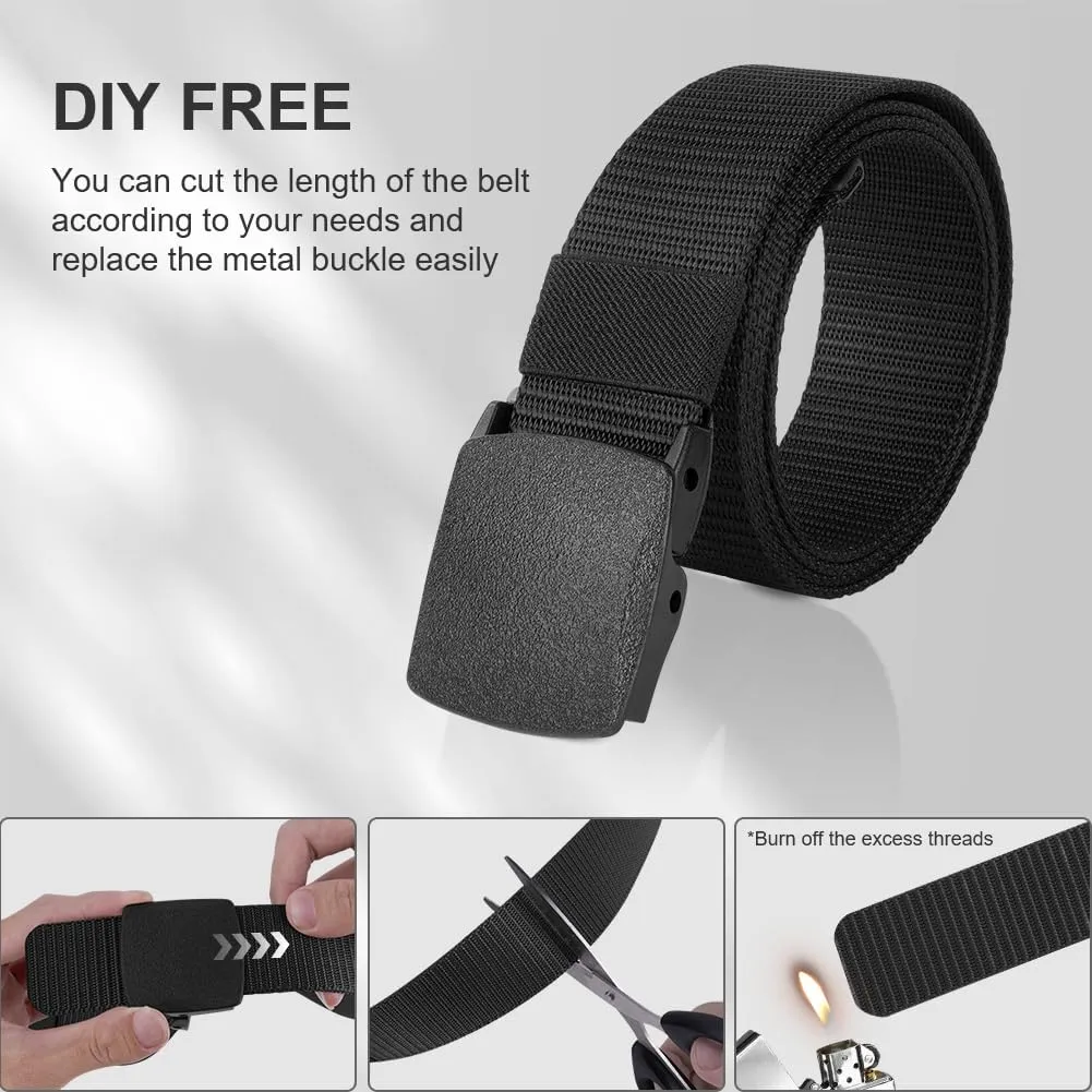 Nylon Web Belts, Work Belts for Men, Outdoor Military Belt, Plastic Buckle Mens Nylon Belt, Adjustable Nylon Belt