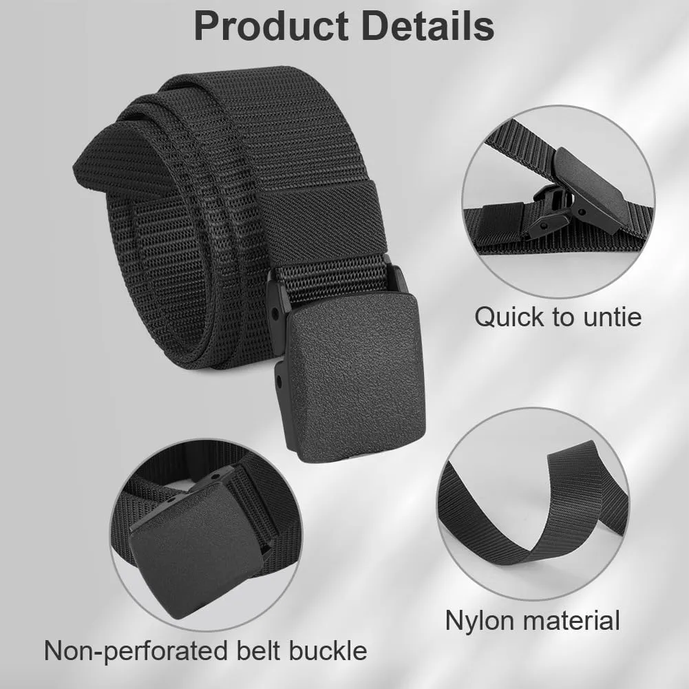 Nylon Web Belts, Work Belts for Men, Outdoor Military Belt, Plastic Buckle Mens Nylon Belt, Adjustable Nylon Belt