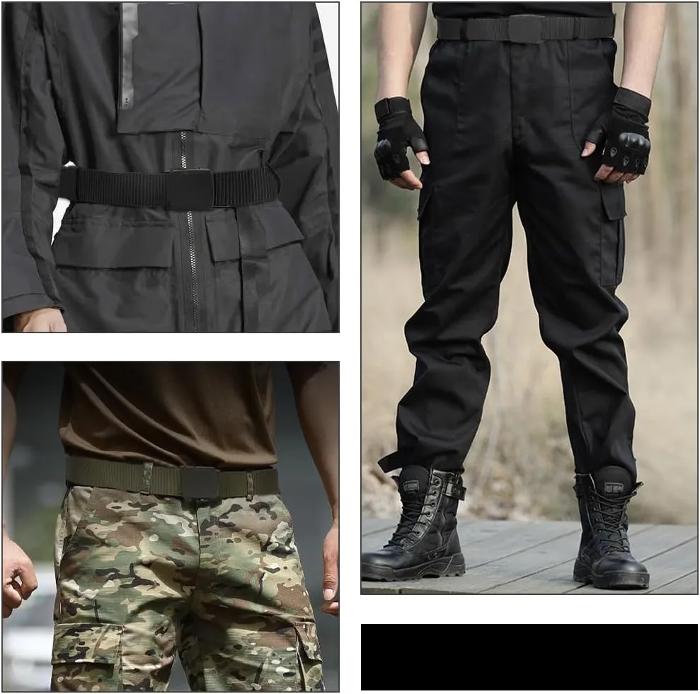Nylon Web Belts, Work Belts for Men, Outdoor Military Belt, Plastic Buckle Mens Nylon Belt, Adjustable Nylon Belt