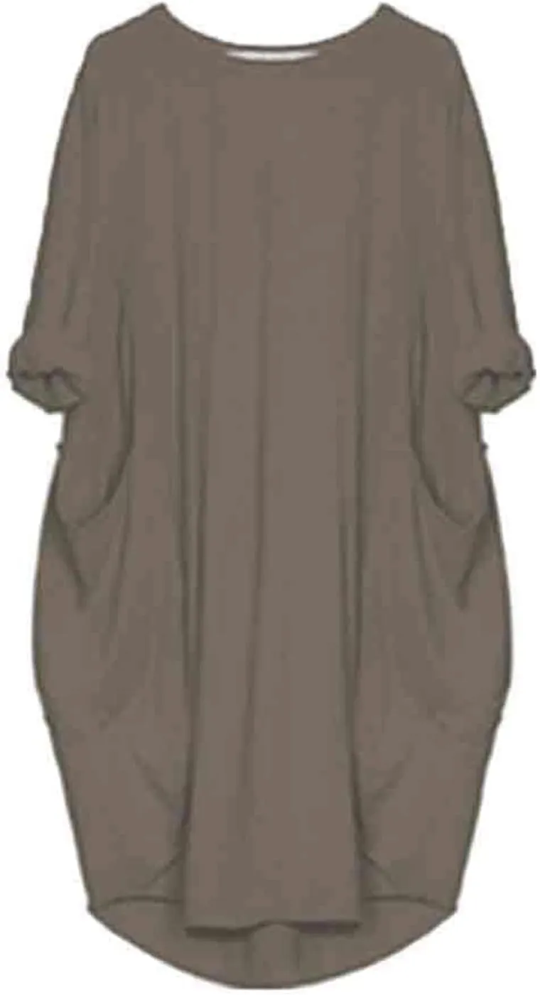 Oversized Dress for Women Long Sleeve Crewneck Midi Dress Plus Size Casual Going Out Dress with Pocket 2025