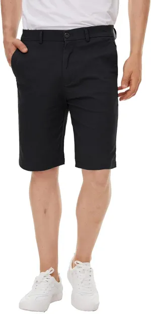 Plaid&Plain Men's Khaki Shorts Slim Fit Chino Shorts 9 inch Inseam