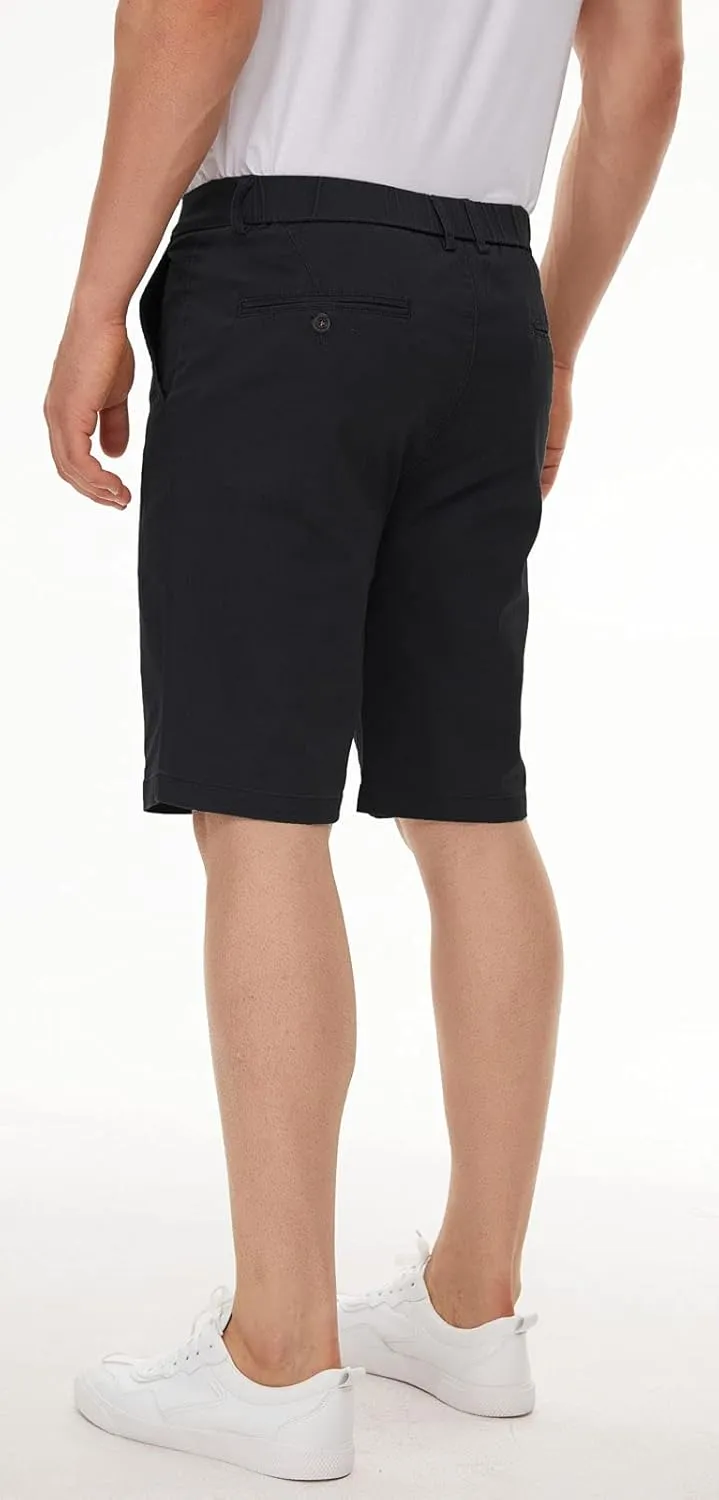 Plaid&Plain Men's Khaki Shorts Slim Fit Chino Shorts 9 inch Inseam