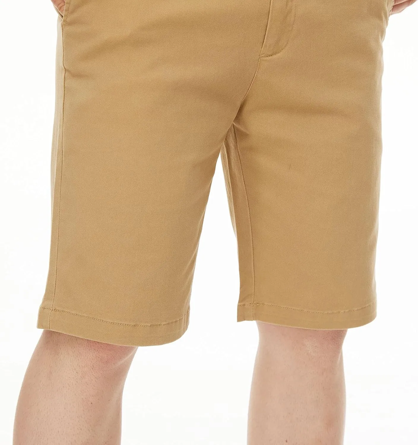 Plaid&Plain Men's Khaki Shorts Slim Fit Chino Shorts 9 inch Inseam