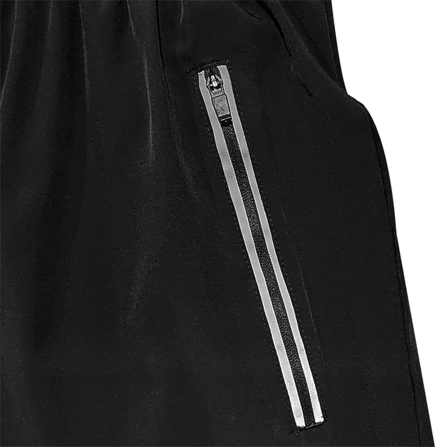 Quick Dry Shorts Men Summer Drawstring Elastic Waist Gym Shorts Baggy Lightweight Night Running Pants W/Zipper Pocket