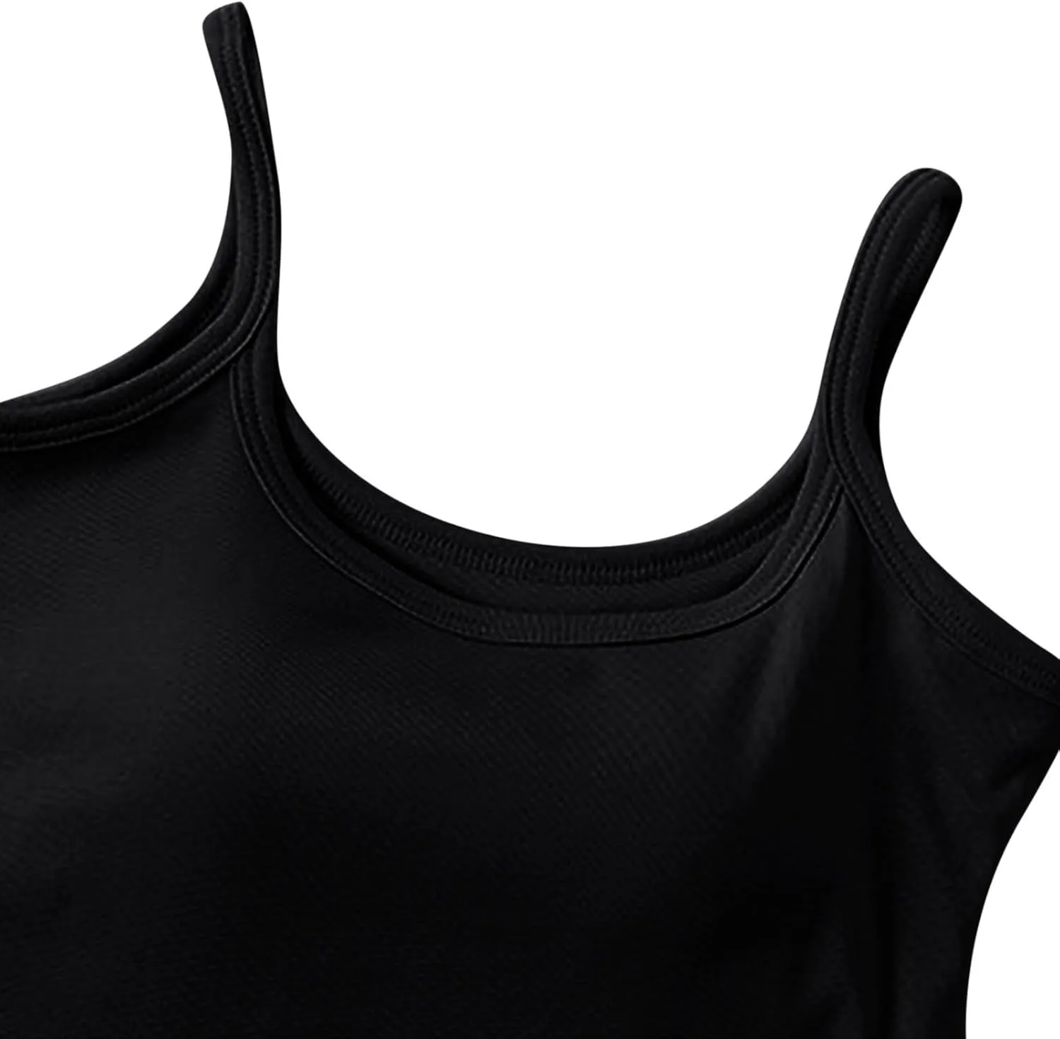 Seamless Sports Bra Cropped Tank Top for Women Spaghetti Straps Workout Tops Ribbed Cami Shirts Undershirt