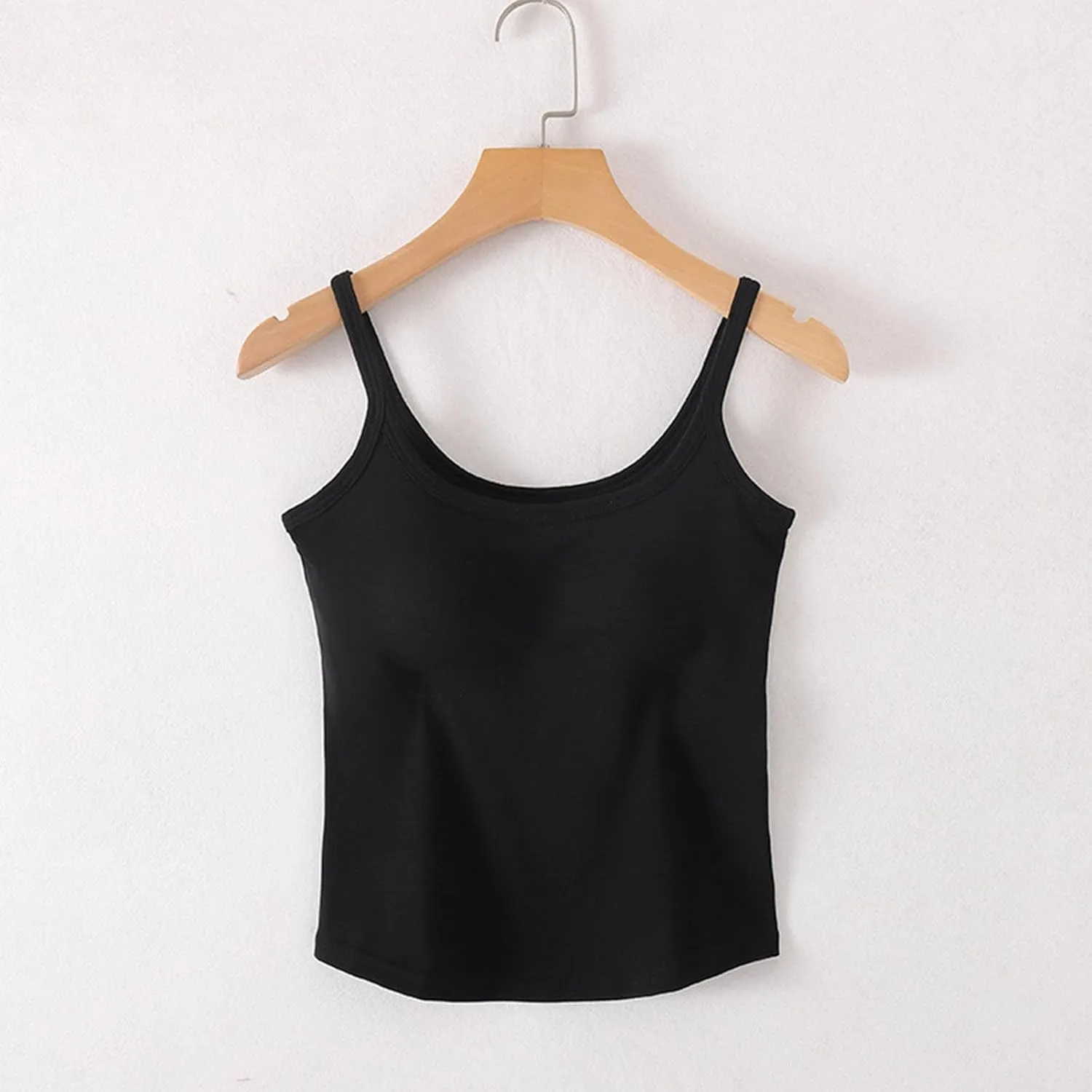 Seamless Sports Bra Cropped Tank Top for Women Spaghetti Straps Workout Tops Ribbed Cami Shirts Undershirt