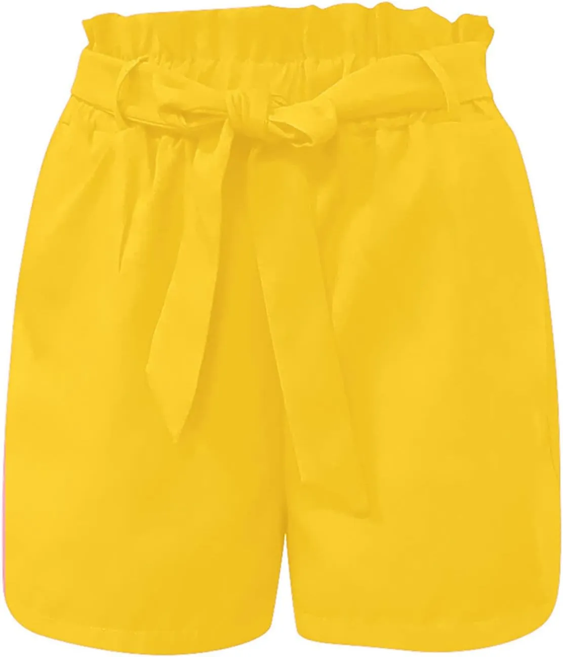 Summer Casual Shorts Women Stretchy Drawstring Pleated Ruffle High Waisted Shorts Womens Dressy Trendy Work Shorts