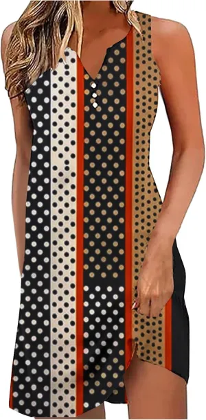Summer Dresses for Women 2025 Comfy Flower Graphic Print Sundress Sleeveless Sexy v Neck Boho Flowy Beach Dresses