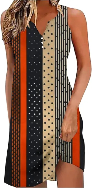 Summer Dresses for Women 2025 Comfy Flower Graphic Print Sundress Sleeveless Sexy v Neck Boho Flowy Beach Dresses