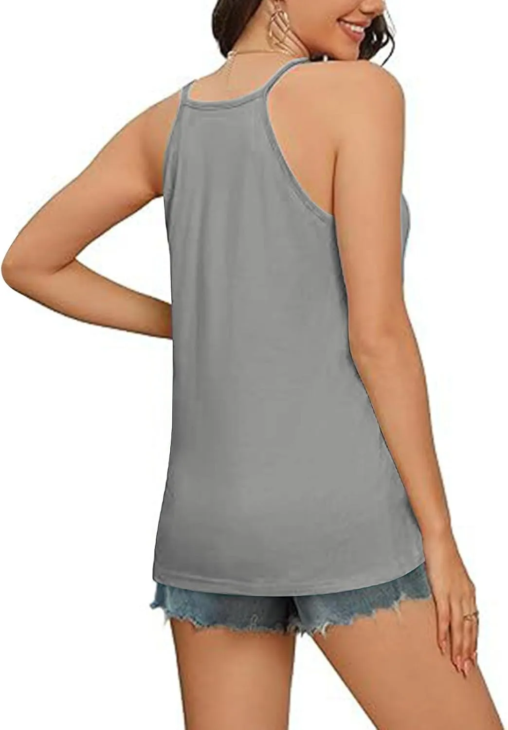 Summer Tank Top for Women Spaghetti Strap V Neck Sleeveless Camisole Casual Fashion Sexy Loose Fit Beach Cami Shirts