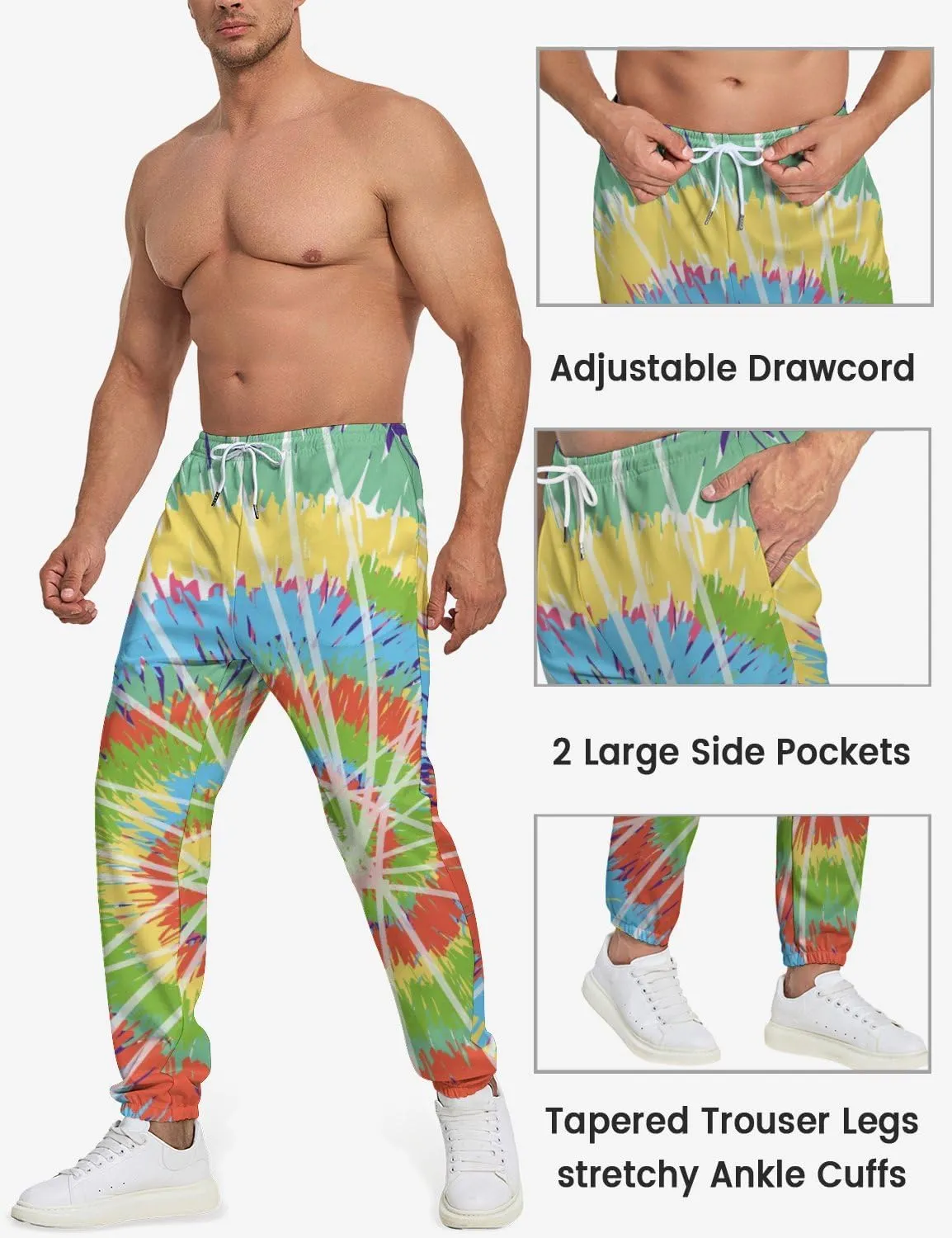 Sweatpants for Men Joggers Pant 3D Printed Sports Pants Casual Workout Pants Running Pants with Pockets