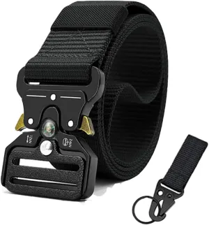 Tactical Belts for Men 4 Pack, Compass Military Web Belt, Heavy-Duty Quick-Release Metal Buckle Riggers Belt for Men