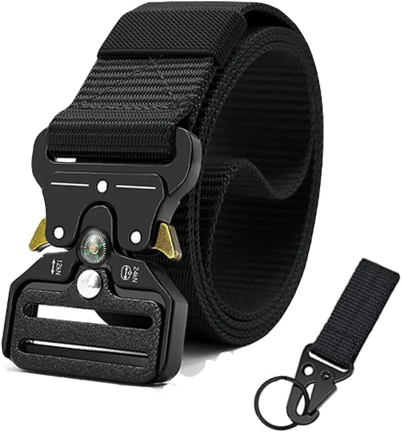 Tactical Belts for Men 4 Pack, Compass Military Web Belt, Heavy-Duty Quick-Release Metal Buckle Riggers Belt for Men