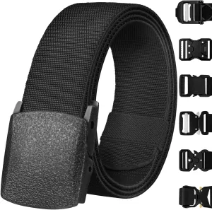 TECEUM Tactical Belt – Black B2 S – Heavy-Duty Military, Work, Hiking,Rigger, Utility, EDC Men’s Belts – Quick-Release – Nylon Web