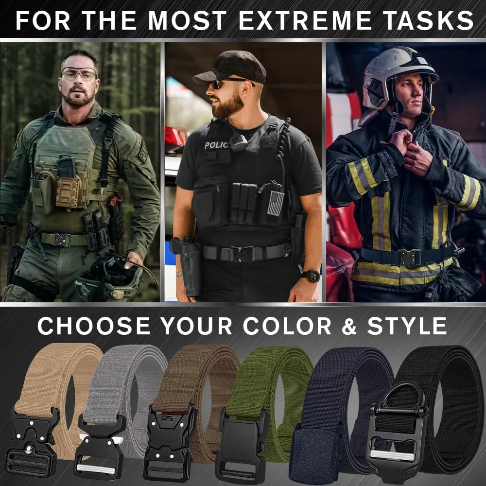 TECEUM Tactical Belt – Heavy-Duty & Quick Release – Military, Work, Rigger, Duty & Utility Belt for Men