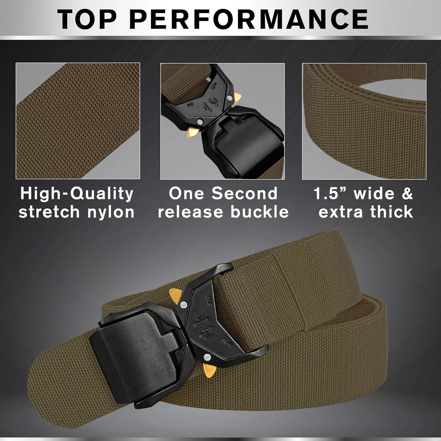 TECEUM Tactical Belt – Heavy-Duty & Quick Release – Military, Work, Rigger, Duty & Utility Belt for Men