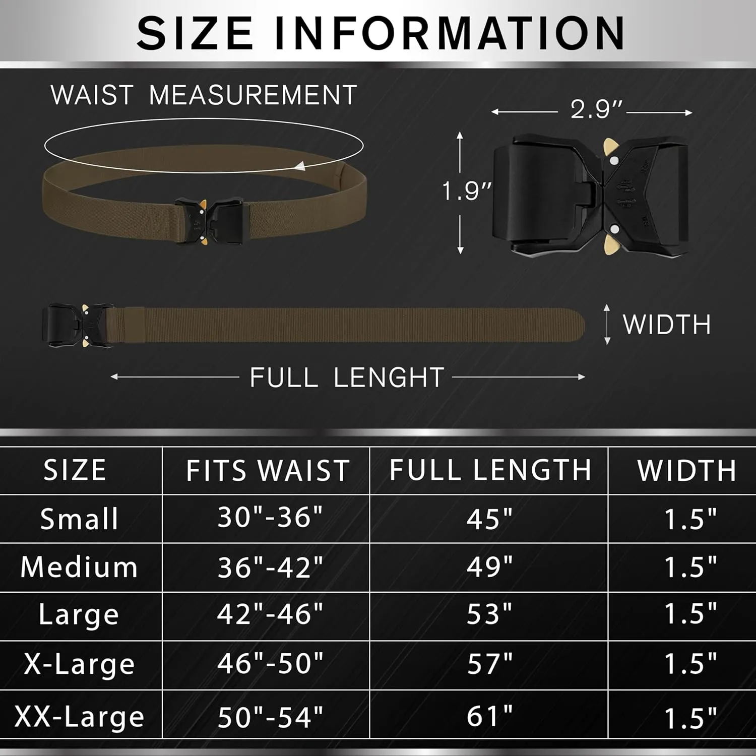 TECEUM Tactical Belt – Heavy-Duty & Quick Release – Military, Work, Rigger, Duty & Utility Belt for Men