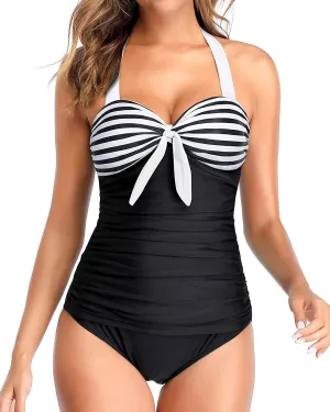 Tempt Me Women Tummy Control Bathing Suits Halter One Piece Swimsuits Ruched Slimming 1 Piece