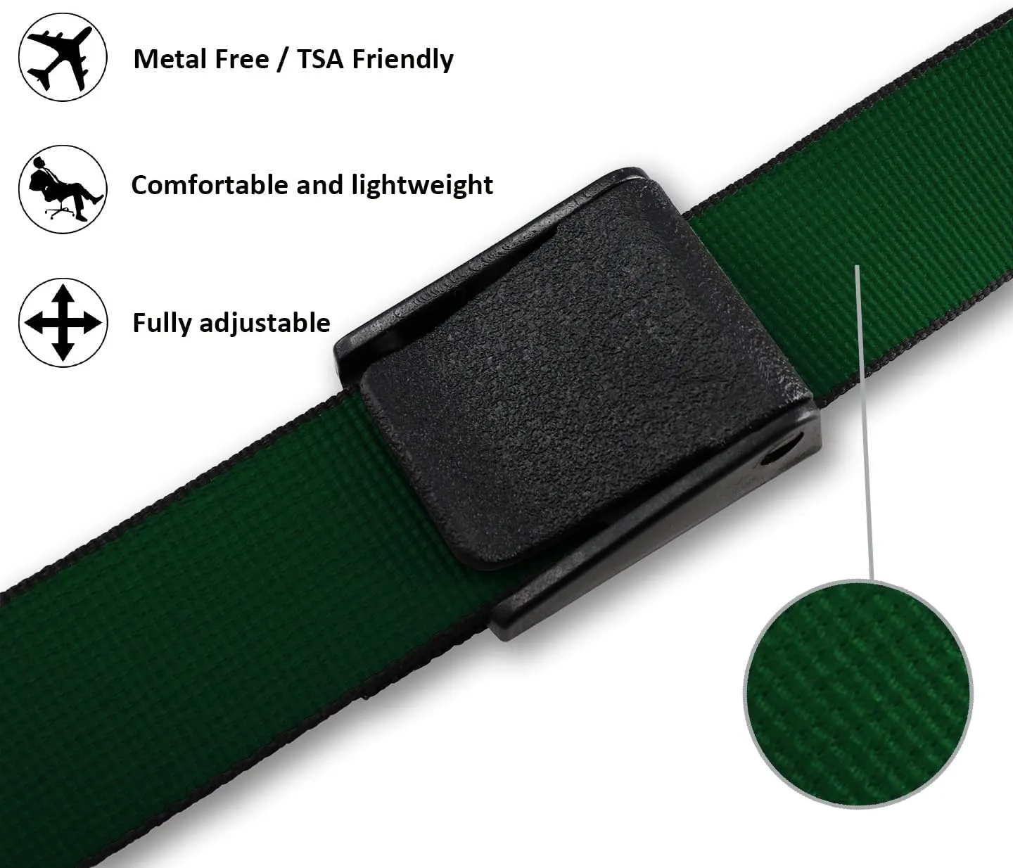 Thomas Bates Titan Durable Outdoor Nylon Web Belt Metal Free
