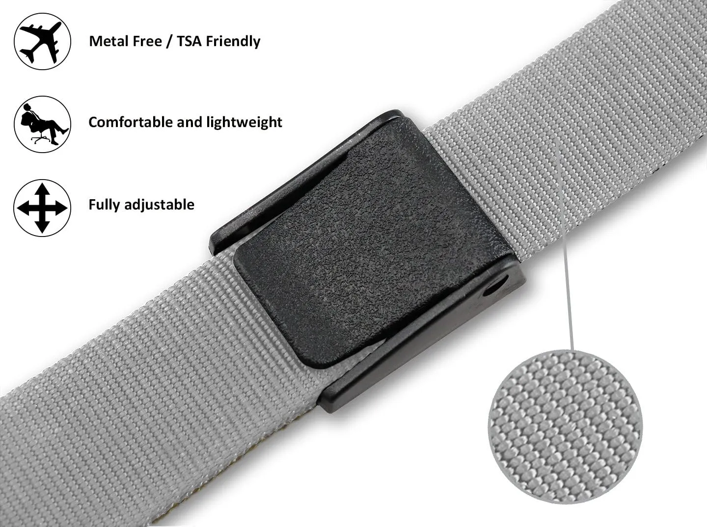 Thomas Bates Titan Durable Outdoor Nylon Web Belt Metal Free