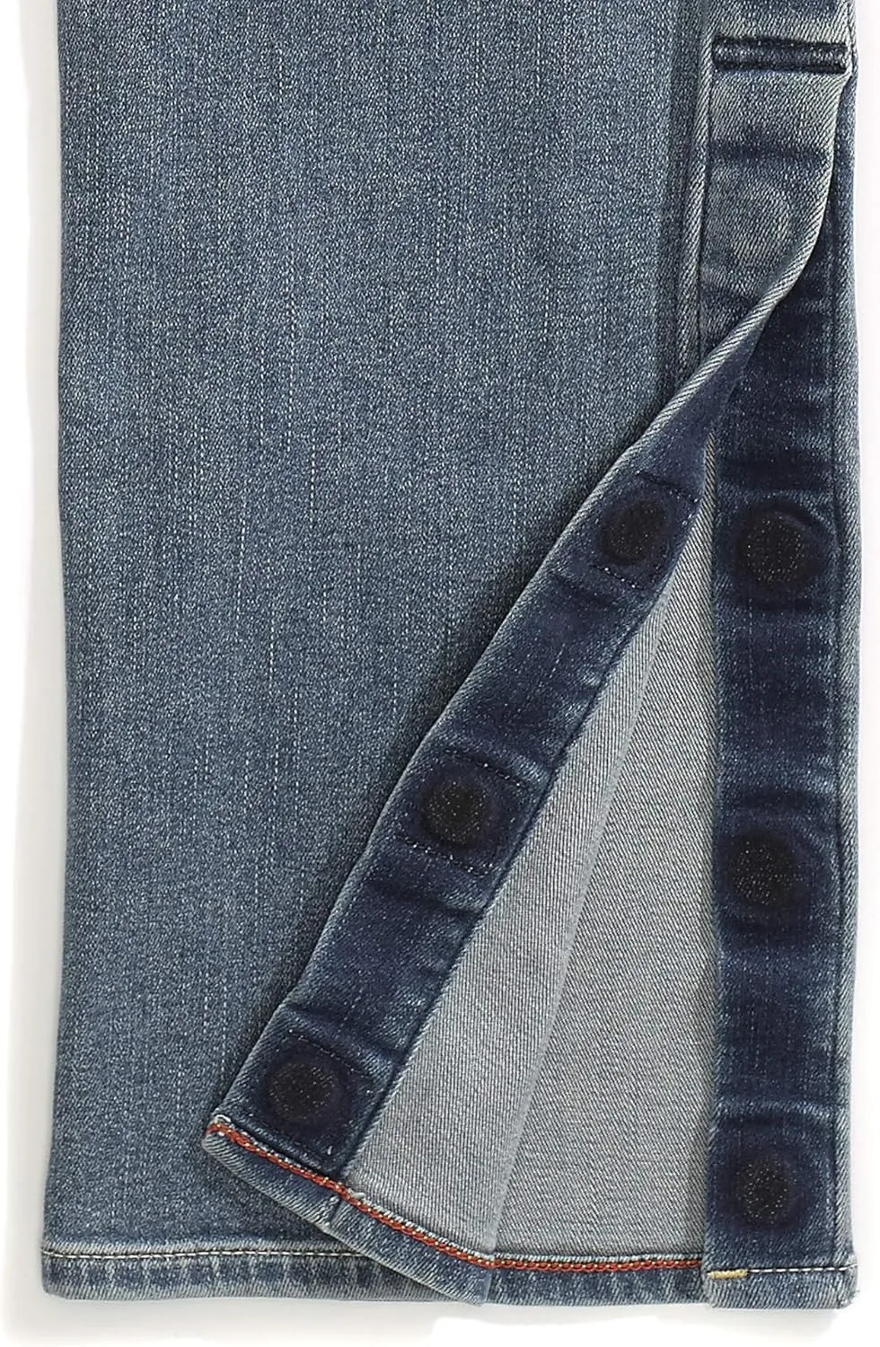 Tommy Hilfiger Women's Adaptive Jeans Straight Fit Adjustable Waist Magnet Buttons