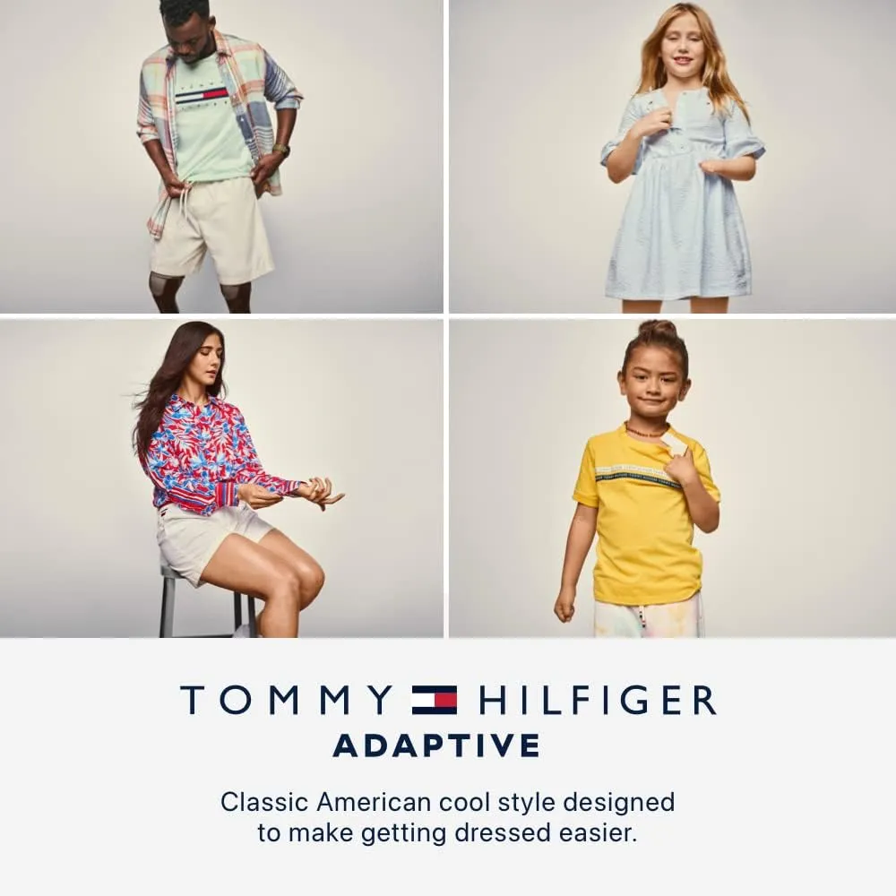 Tommy Hilfiger Women's Adaptive Jeans Straight Fit Adjustable Waist Magnet Buttons