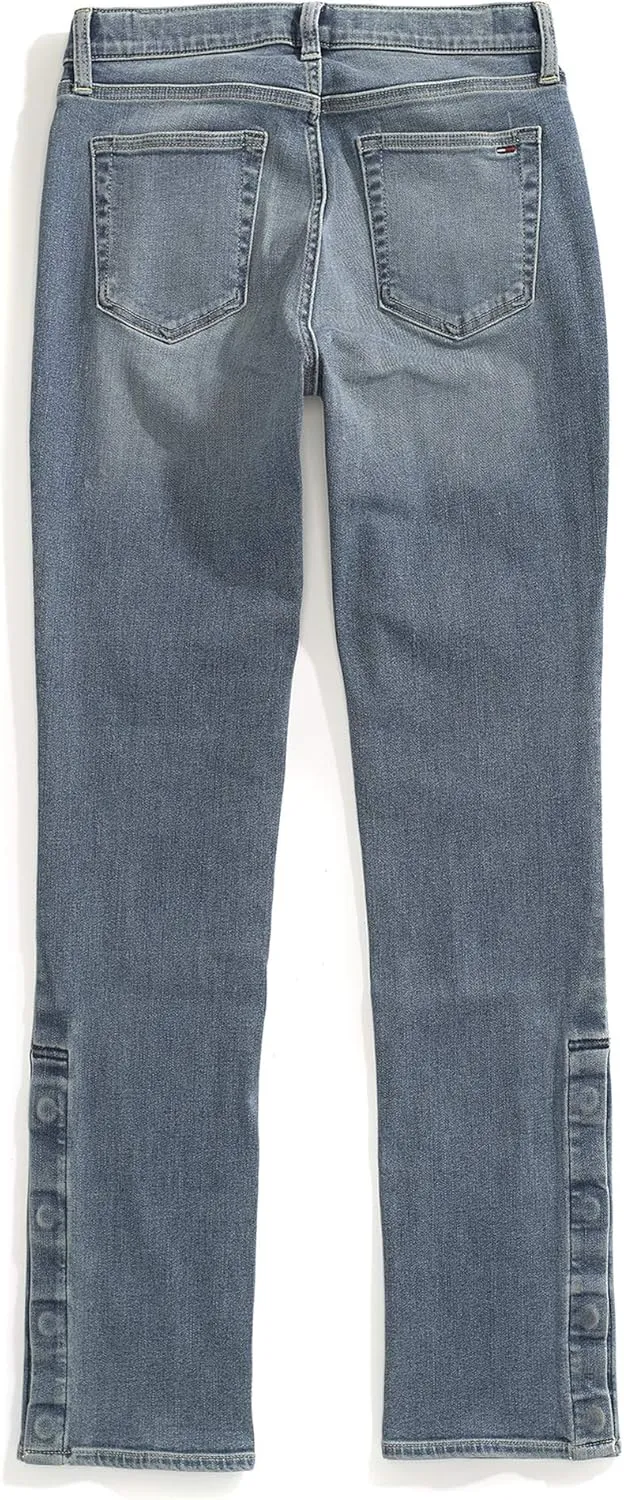 Tommy Hilfiger Women's Adaptive Jeans Straight Fit Adjustable Waist Magnet Buttons