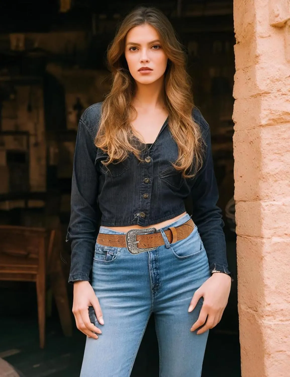 TOPACC Western Belts for Women Men Cowboy Cowgirl Belt for Jeans Pants Country Concert Outfit Rodeo