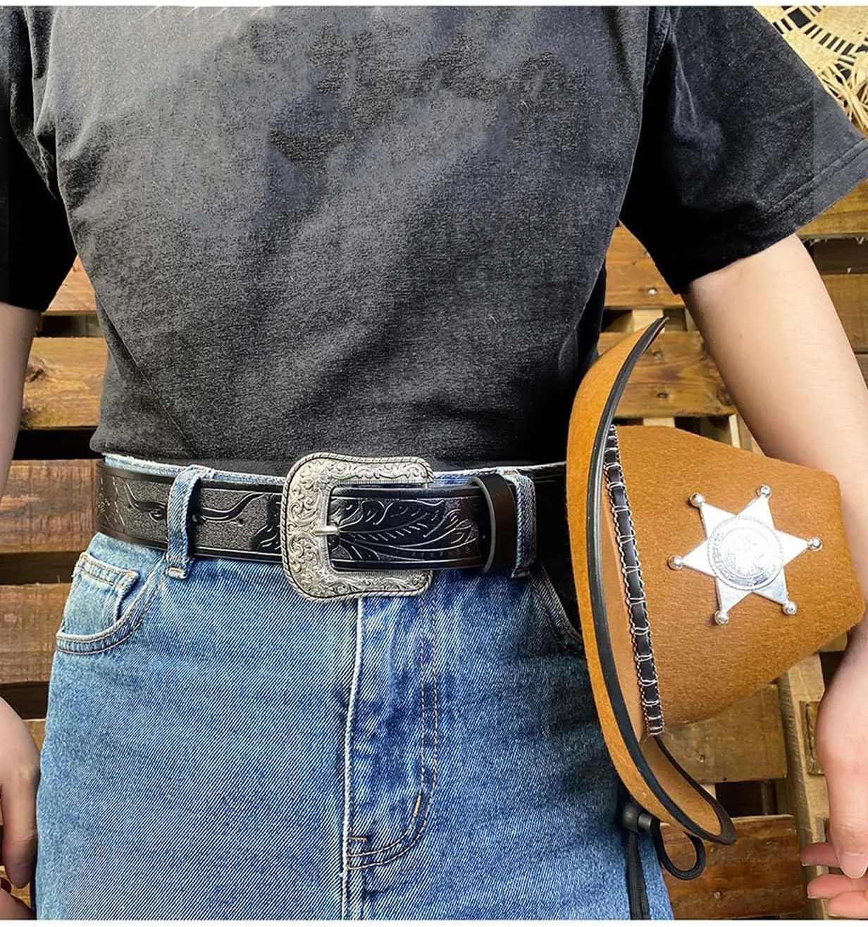 TOPACC Western Belts for Women Men Cowboy Cowgirl Belt for Jeans Pants Country Concert Outfit Rodeo