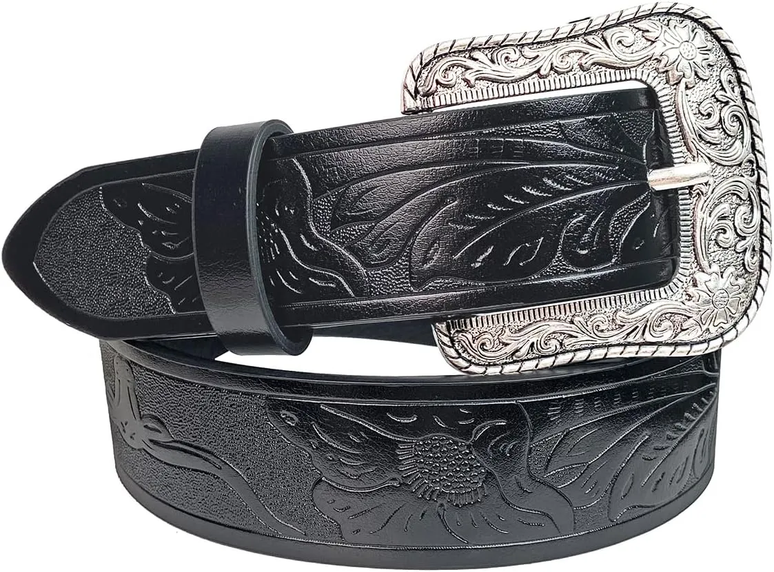 TOPACC Western Belts for Women Men Cowboy Cowgirl Belt for Jeans Pants Country Concert Outfit Rodeo
