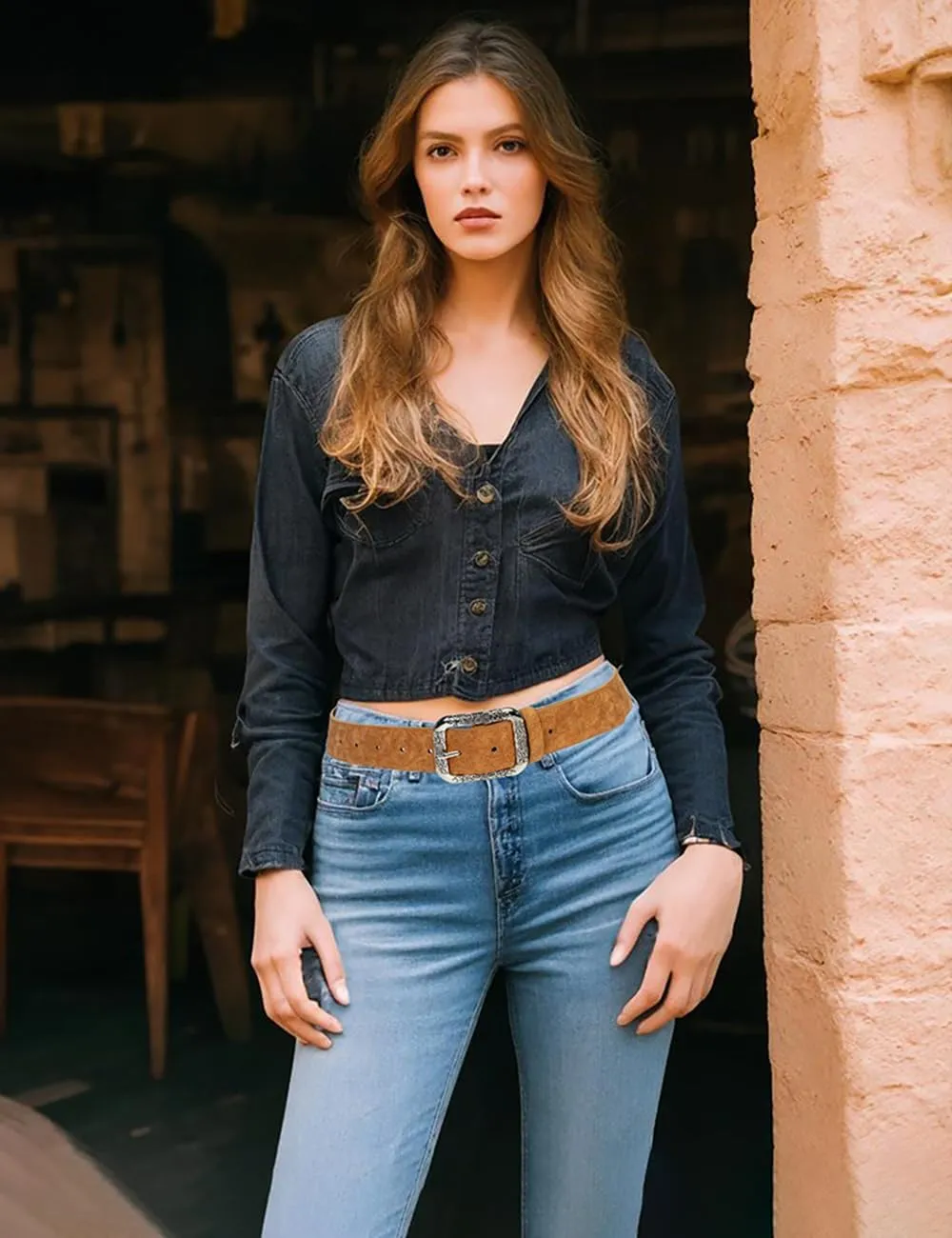 TOPACC Western Belts for Women Men Cowboy Cowgirl Belt for Jeans Pants Country Concert Outfit Rodeo