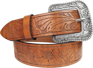 TOPACC Western Belts for Women Men Cowboy Cowgirl Belt for Jeans Pants Country Concert Outfit Rodeo
