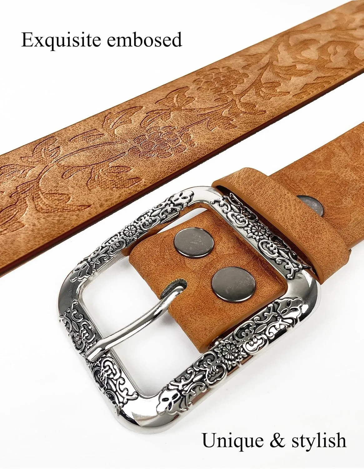 TOPACC Western Belts for Women Men Cowboy Cowgirl Belt for Jeans Pants Country Concert Outfit Rodeo