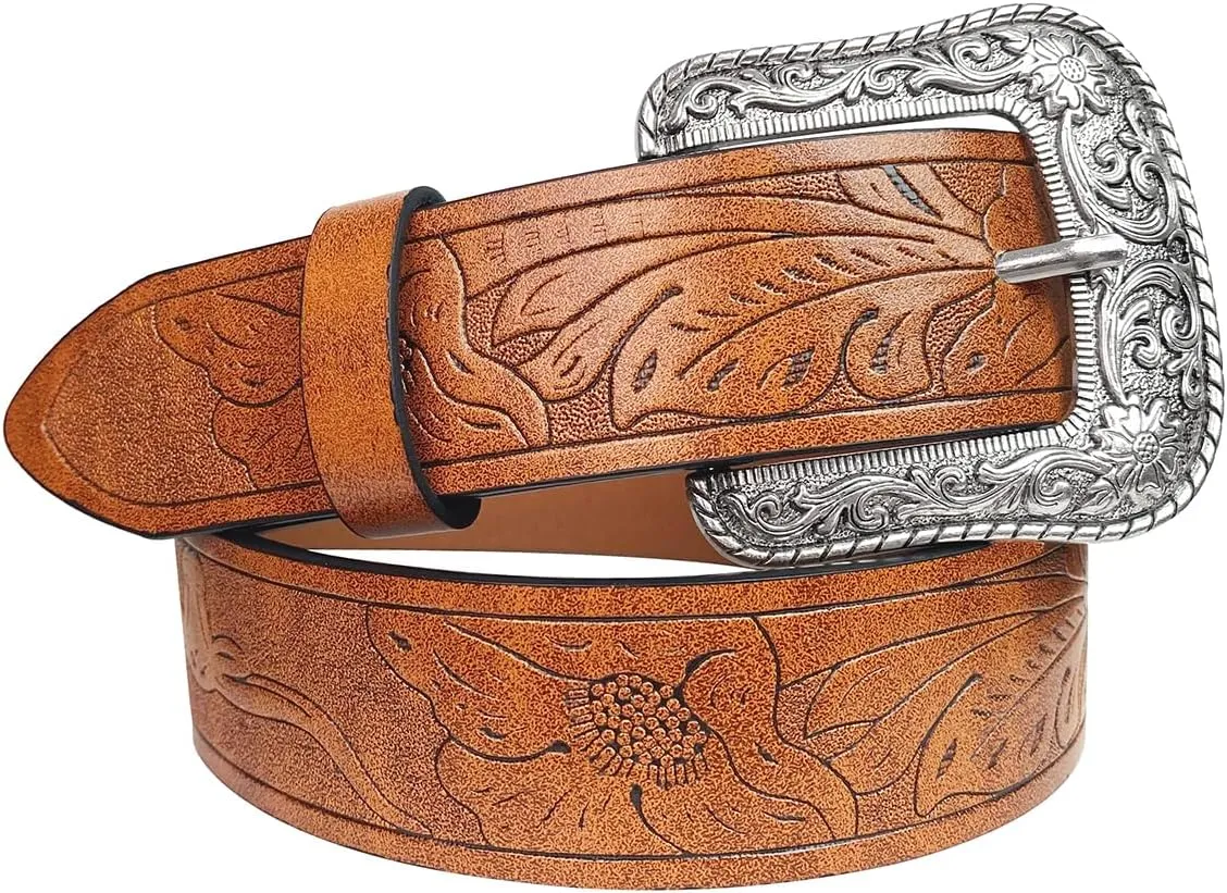TOPACC Western Belts for Women Men Cowboy Cowgirl Belt for Jeans Pants Country Concert Outfit Rodeo