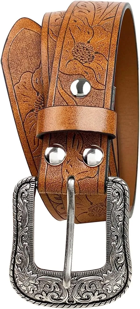 TOPACC Western Belts for Women Men Cowboy Cowgirl Belt for Jeans Pants Country Concert Outfit Rodeo
