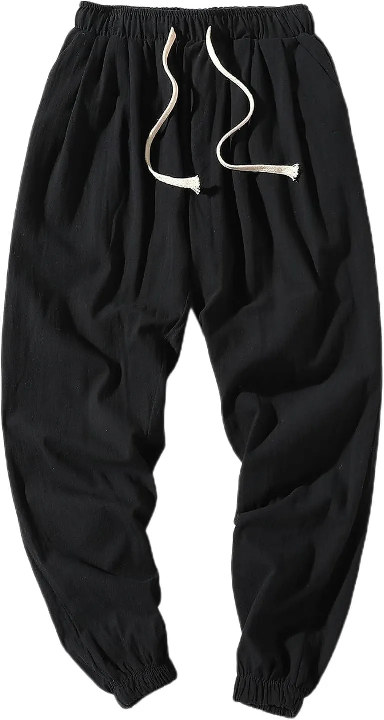 Unisex Glide Pants, Deniluxe Glidepants - Unisex Quick Dry Pull-On Stretch Pants, Mens Classic Drawstring Pant Light Thin