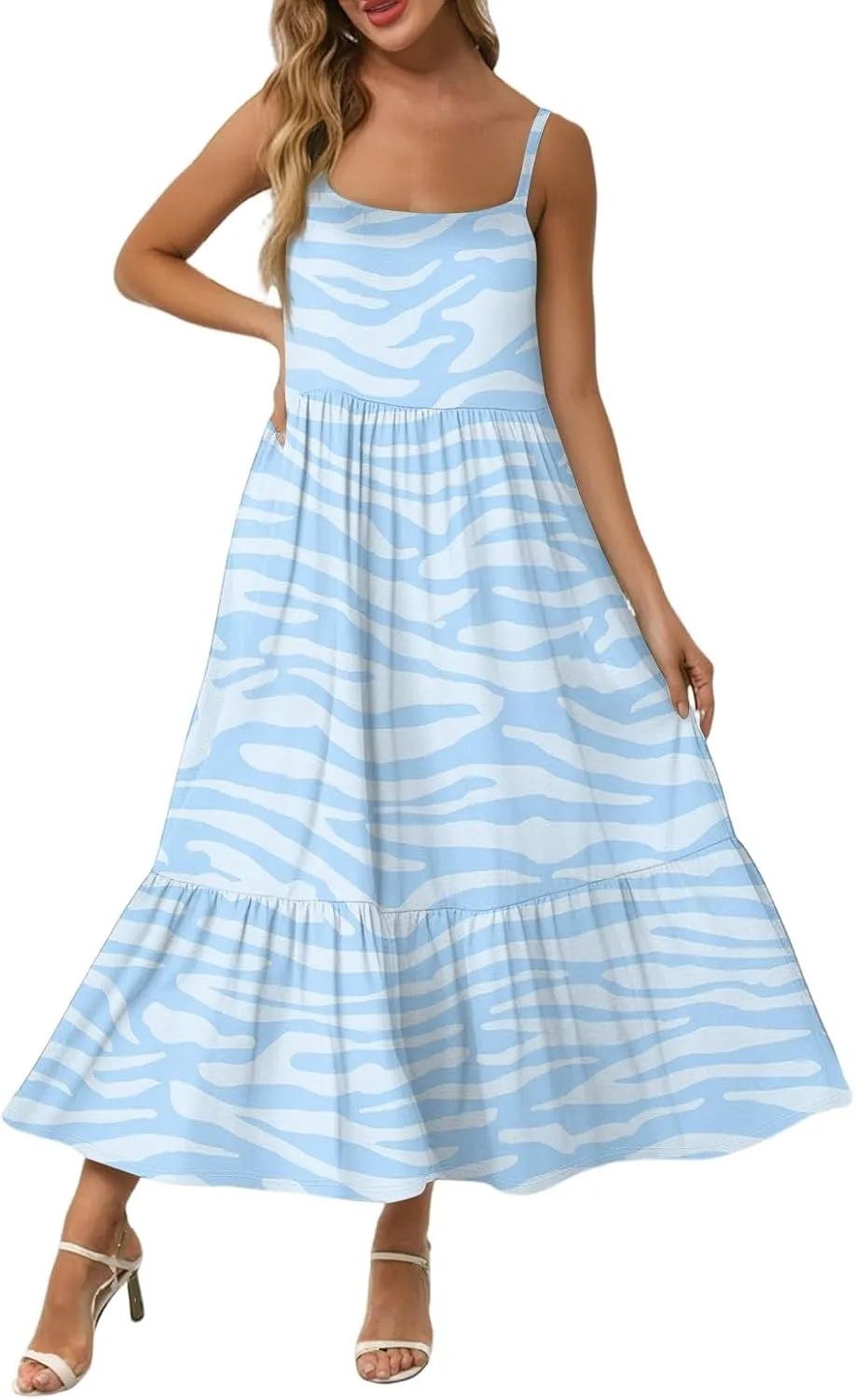 Vacation Summer Dress, Beach Floral Trendy Casual Spring Elegant Sundresses for Women