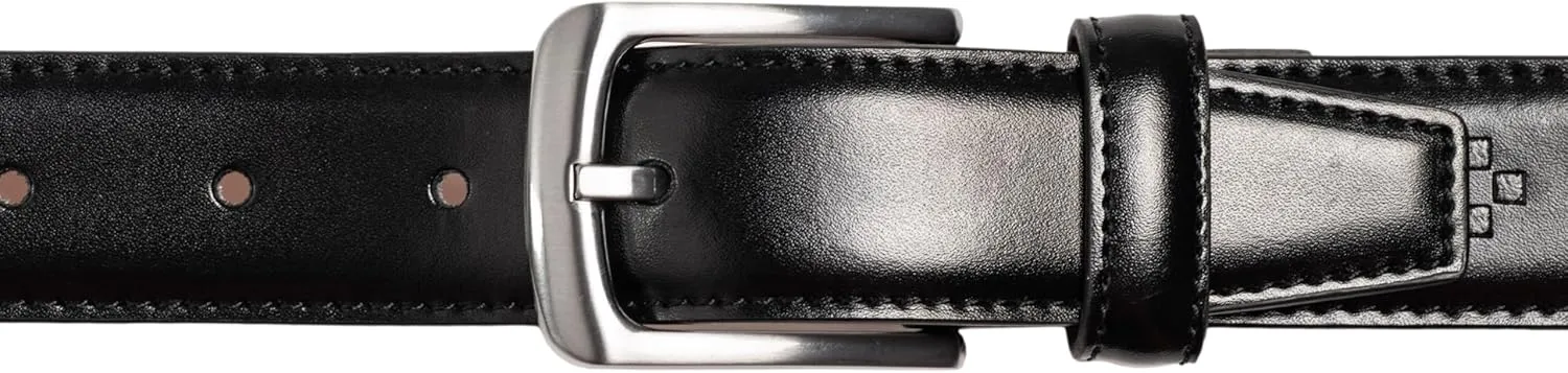 Vince Camuto Belts Men | Belt with Edge Stitch Detailing and a Nickle Finish Belt Buckle