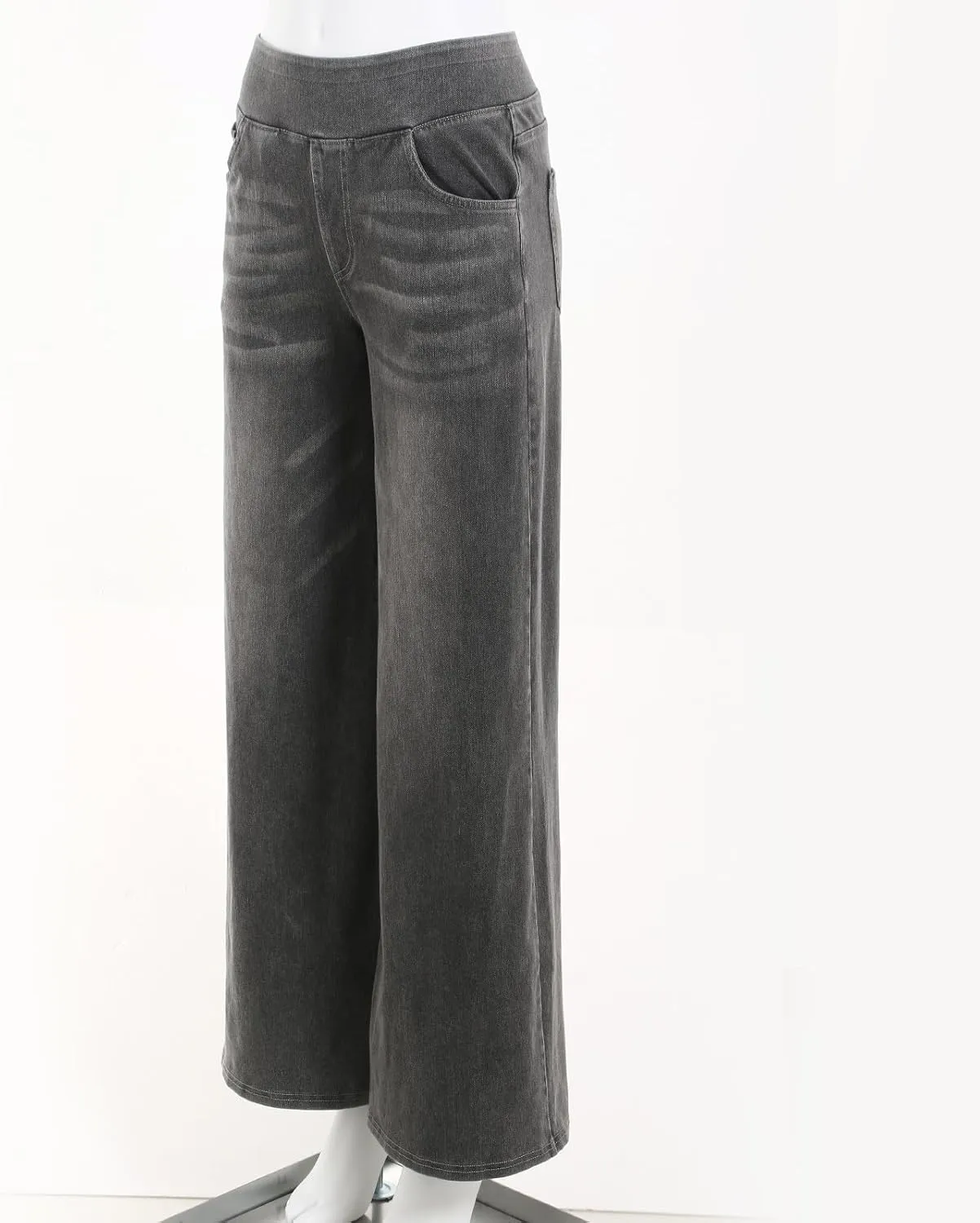 Wide Leg Jeans for Women Elastic High Waisted Denim Pants Long Loose Baggy Palazzo Jeans Stretch Jeans with Pockets