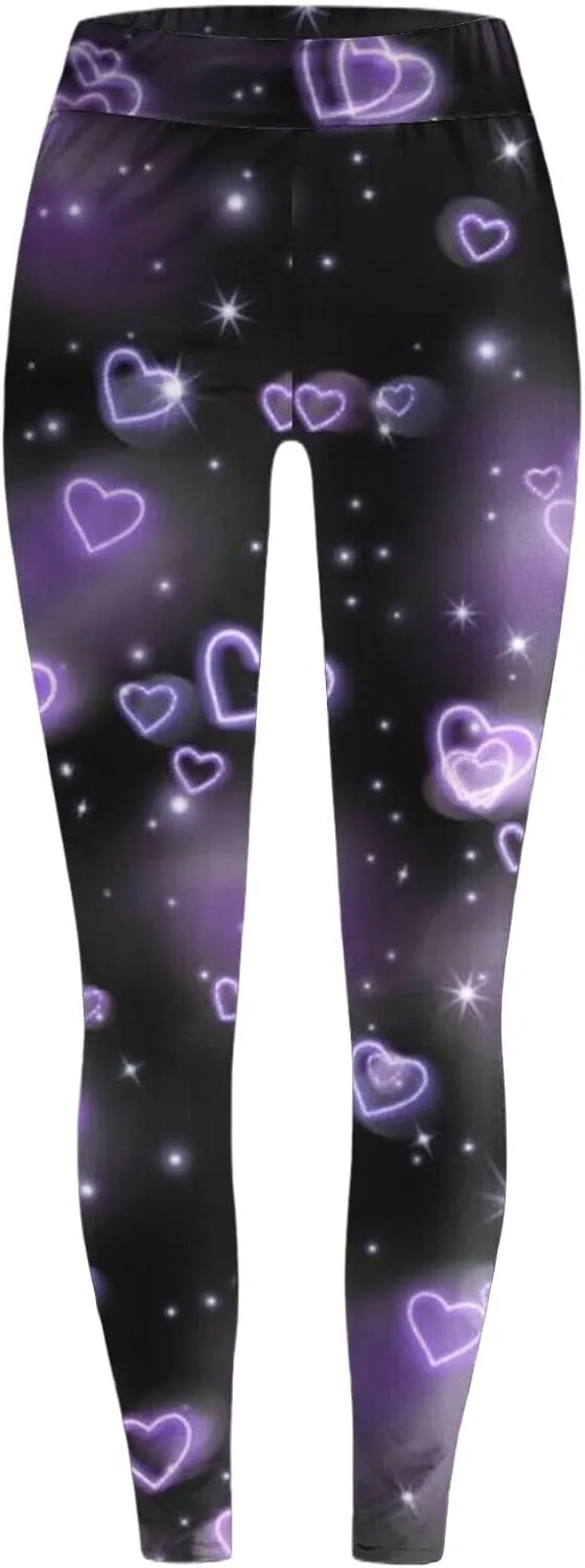 Winter White Leggings for Women Valentines Day Light Pants Women Colorful Casual Leggings for Women