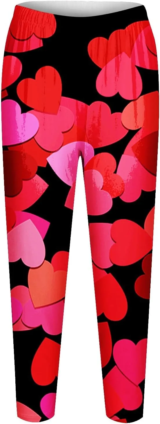 Winter White Leggings for Women Valentines Day Light Pants Women Colorful Casual Leggings for Women