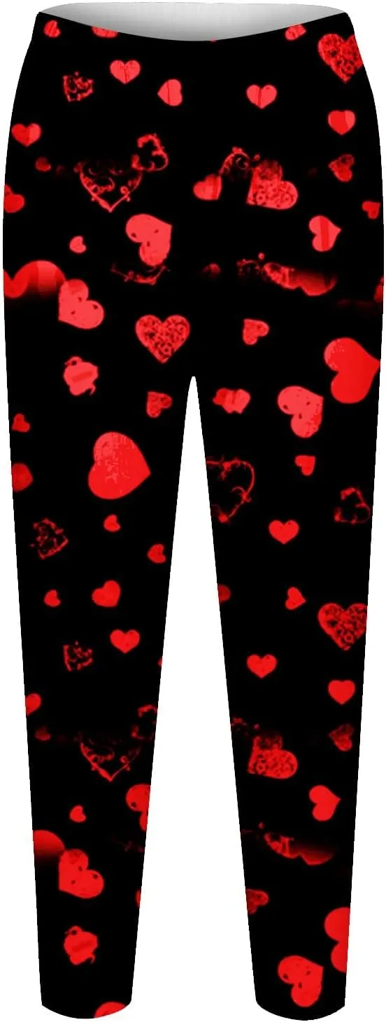 Winter White Leggings for Women Valentines Day Light Pants Women Colorful Casual Leggings for Women