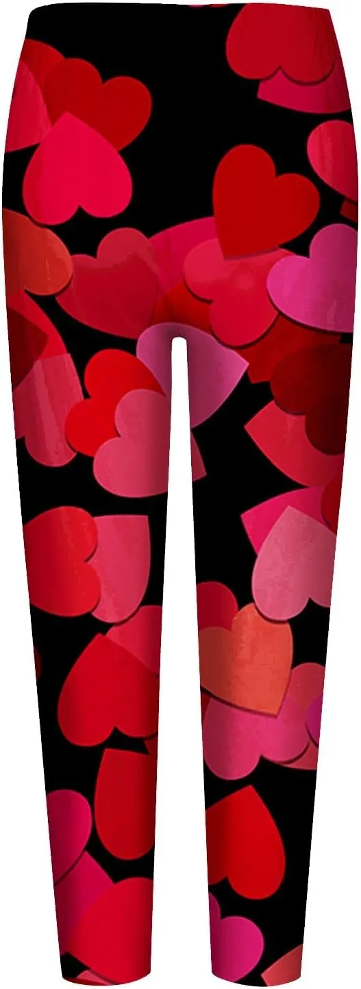 Winter White Leggings for Women Valentines Day Light Pants Women Colorful Casual Leggings for Women