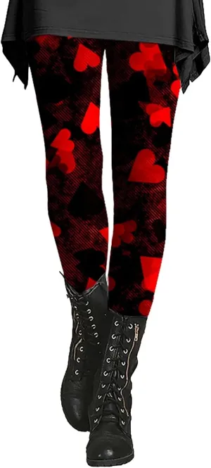 Winter White Leggings for Women Valentines Day Light Pants Women Colorful Casual Leggings for Women