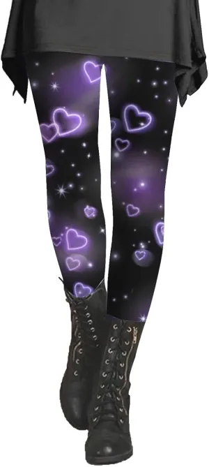 Winter White Leggings for Women Valentines Day Light Pants Women Colorful Casual Leggings for Women