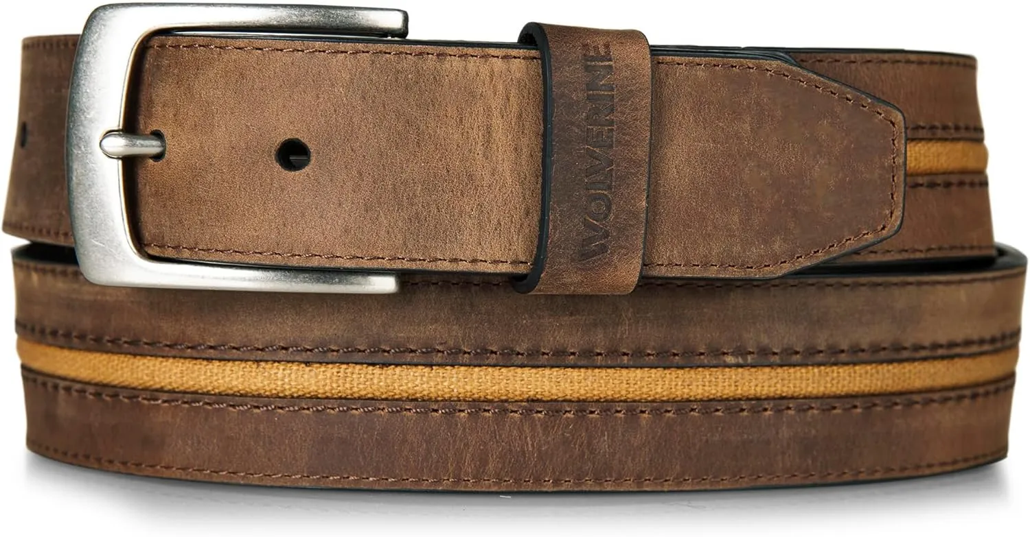 Wolverine Men's Reversible Full Grain Leather Belt | Heavy Duty | Workwear | Casual | Durable | Metal Buckle