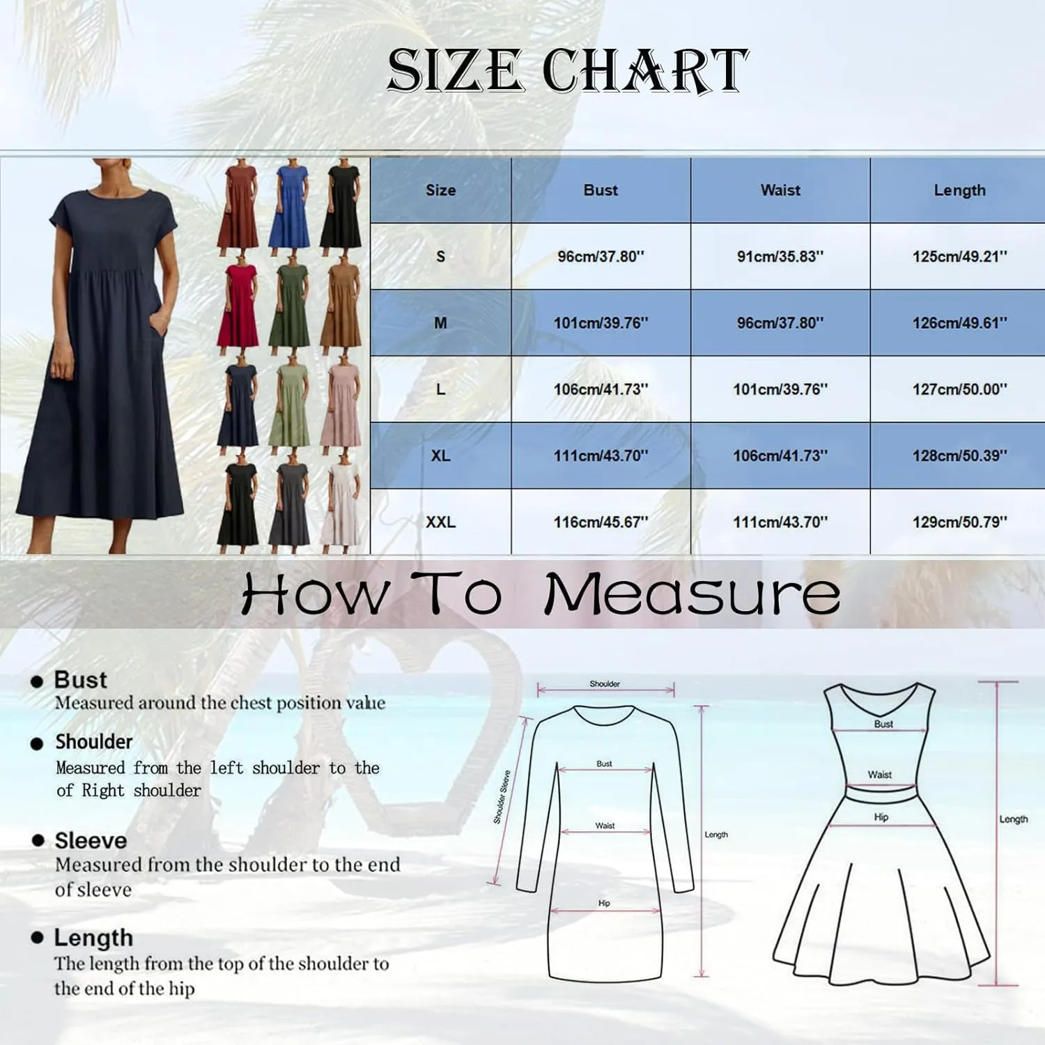 Women Cotton Linen Flowy Dresses with Pockets Casual Short Sleeve A-Line Maxi Dress Beach Vacation Tunic Sundress