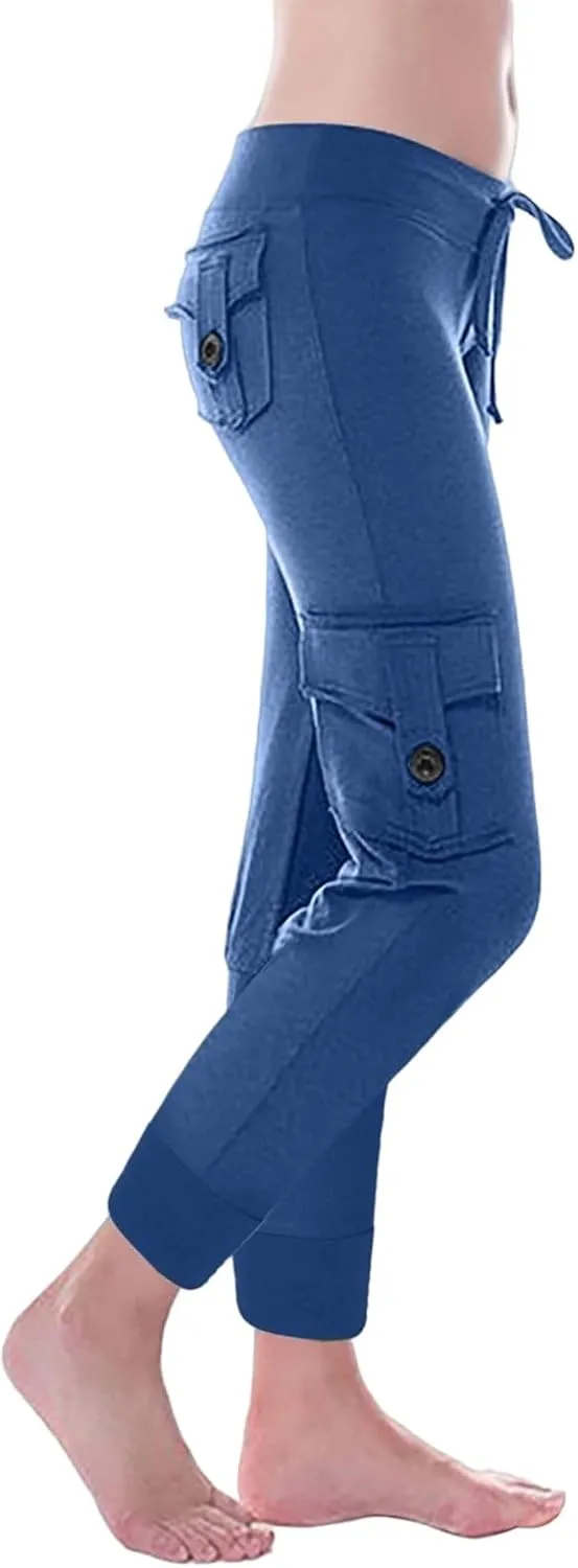 Women Jogger Pants Drawstring Relaxed-Fit Track Cuff Sweatpants Running Yoga Workout Jogger Trousers Pants with Pockets