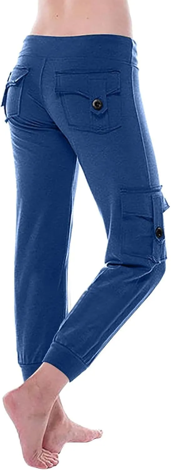 Women Jogger Pants Drawstring Relaxed-Fit Track Cuff Sweatpants Running Yoga Workout Jogger Trousers Pants with Pockets