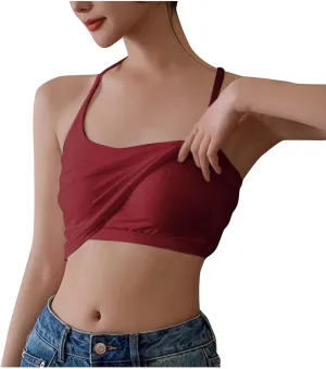 Women Ribbed Racer Back Cami Tops Summer Built in Bra Yoga Workout Tank Top Sexy Form Fitting Square Neck Undershirt
